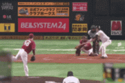 【GIF】辰己のレーザービーム、ガチでイチローそっくり
