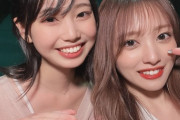 【HKT48】梁瀬鈴雅ちゃん、向井地美音さんとAKB48劇場で会う