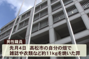 自分の畑で雑誌など約11キロを野焼きした県警職員を略式起訴