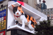 新宿駅前に猫が飛び出す巨大3Dビジョンが登場！→中国と比較するとショボすぎるとの声が殺到…
