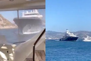 トルコの港で全長90メートルのスーパーヨットが別のヨットに衝突してしまう事故。