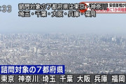 【速報】明日緊急事態宣言、7都道府県で