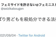 フェミニスト「男どもを殺処分できる法律が必要」
