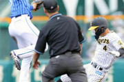 阪神　熊谷敬宥、走塁時にアクシデントか　矢野監督ら首脳陣が二塁に駆け寄る