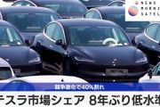 テスラの市場シェア、8年ぶりの低水準に下落