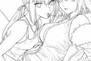 【FGO】nipiさんの黒王＆邪ンヌ百合イラスト！！　新宿コンビたまらん////////