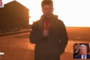 フランスのTV生放送中、レポーターの背後でロシアのミサイルが着弾し大爆発！
