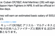 日本ハム、元中日アリエル・マルティネスと契約へ
