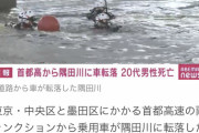 【悲報】高速道路から車ごと川に飛び込むアクション映画みたいな事故が発生してしまうwwwwwwwwwww
