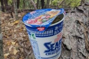 【画像】山でカップラーメン食う
