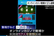 オンラインカジノ利用者､逝く 57人書類送検･約130人を立件へ