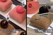 外国人「日本のスイーツ店が編み物そっくりのデザートを作ってる！」