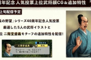 「信長の野望」武将人気投票、とんでもない武将が1位になってしまう