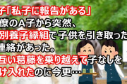 A子「私子に報告がある」同僚のA子から突然、特別養子縁組で子供を引き取ったと連絡があった。お互い葛藤を乗り越えて子なしを受け入れたのに今更…