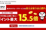 【緊急】楽天､12月1日にSPUの特典内容を大改悪 倍率変更と獲得上限ポイント大幅引き下げ