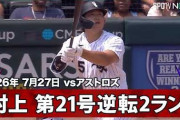 村上宗隆の復帰後初となる逆方向第21号ホームランにMLBファン騒然！←「侍が復活した！」（海外の反応）