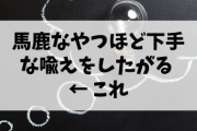 ワイ「馬鹿なやつほど下手な喩えをしたがる」←反論ある？?