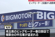 埼玉県内のビッグモーターから中古車の窃盗が相次ぐ