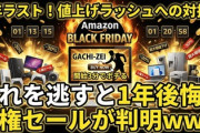 【今年ラスト】これを逃すと1年後悔？Amazonブラックフライデー「値上げラッシュへの対抗策」ガチ勢が開始3分でポチる人権セールが判明ｗｗｗ