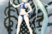 【FGO】水着モルガン様のバトグラ風イラスト！！　水着モルガン様にがぜん来てほしくなりました！