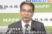 江藤農水相「安いからって米まで海外から買うのおかしくない？国内生産が大幅に減少してしまうことが国益なのか考えてほしい」