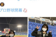 【画像】山本彩さん、藤浪先発の阪神の開幕戦を観戦するw