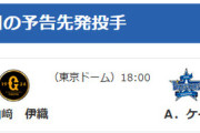【公示】DeNA登録・抹消なし　明日の予告先発 （G-DB）山﨑伊織×ケイ