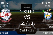 試合実況　9月14日13:00～ 西武－ロッテ (先発 今井×西野)