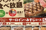 日付変わって本日は肉の日、ステーキガストでステーキ食べ放題開催！