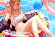 【FGO】浮き輪に乗った水着アビーちゃんイラスト！！　プカプカ楽しそうですね！