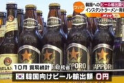10月の韓国向けビール輸出ゼロ