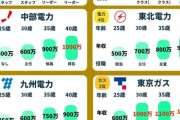 【画像】電力ガス系の会社の給料がコレ。貰いすぎやろｗｗｗｗ