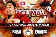 「G1 CLIMAX 30」Bブロック公式戦 矢野通vs内藤哲也【10.14横浜】