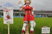 「ゴルシが農家やってる」田んぼに現れた「ウマ娘」かかしが話題！！
