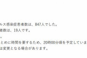 大阪府、新たに847人新型コロナウイルスに感染確認　19人死亡（２０２１年５月３日）
