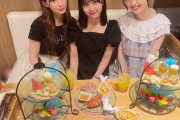 生田衣梨奈、山﨑愛生、窪田七海でアフタヌーンティー