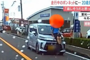 陽キャ「車のボンネットに乗って走ったら楽しいやろなあｗ」→実行した結果ｗｗｗｗｗｗｗｗ
