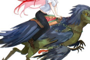 【FGO】恐竜に乗った青子イラスト！！　楽しそうで何よりです！！