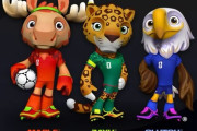 2026年 北中米W杯 公式マスコット発表！ ヘラジカ、ジャガー、ハクトウワシ 3カ国共催で3体 【カナダ・メキシコ・アメリカ】