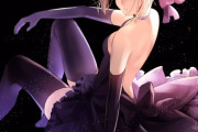 【FGO】黒ドレスの黒王イラスト！！　背中が美しすぎる/////