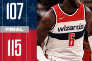 WASがMINに逆転勝利！ハレル27点、ベルターンス3P3/4を沈め15点
