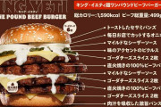 【ハンバーガー】バーガーキング、総カロリー1590kcal＆ビーフ総重量499gの超弩級バーガー発売