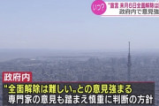 政府「来月6日の緊急事態宣言全面解除は困難」