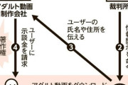 【悲報】違法ダウンロード、違法だった アダルト動画の違法ダウンロード、相次ぐ開示請求　高額な示談金も