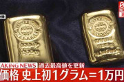金価格（円建て）が1グラム1万1円　初の1万円超え　円安が要因