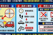 【ひき逃げ容疑】レンタカー運転中国人が一時逃走「道路標識の意味が分からない」ヤバ過ぎる