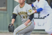 先発テストの阪神・ドラ３桐敷　２回で５安打浴びるも１失点にまとめる