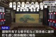 【速報】NHKが番組撮影中に国の重要文化財「旧金毘羅大芝居」の一部破損