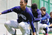 【中日】外野陣、ムカデ歩きトレーニングで下半身強化　鵜飼航丞「協調性が力を生むんだなと」