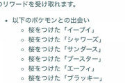 【ポケモンGO】桜ブイズセット！「ワンダーチケット：パート2」のリワードが判明！
